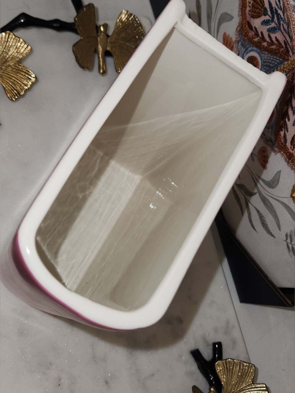 ๐ฅ Limited Edition Ceramic Makeup/ Hair Brush Holder Vase Eiffel & Lux Logo - Picture 12 of 13